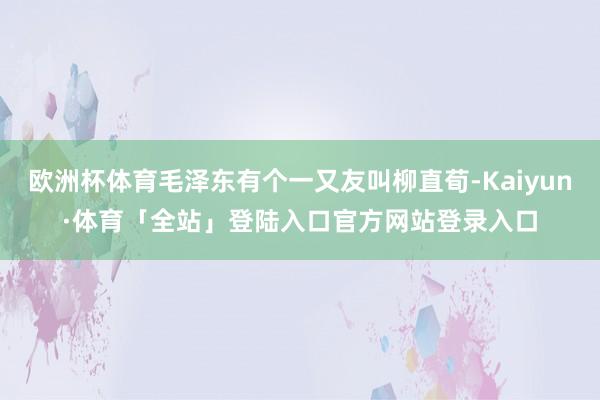 欧洲杯体育毛泽东有个一又友叫柳直荀-Kaiyun·体育「全站」登陆入口官方网站登录入口